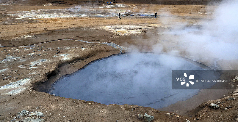 Namafjall Hverir沸腾的泥浆池图片素材