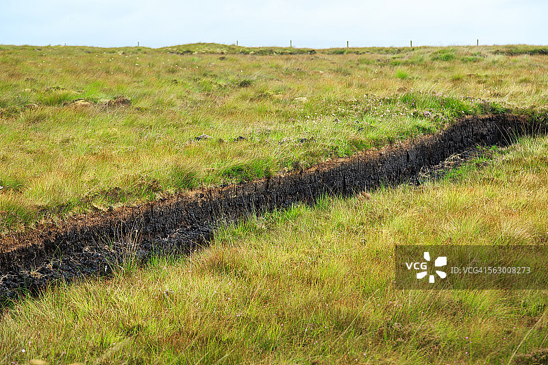 刘易斯岛上的泥炭沟，苏格兰图片素材