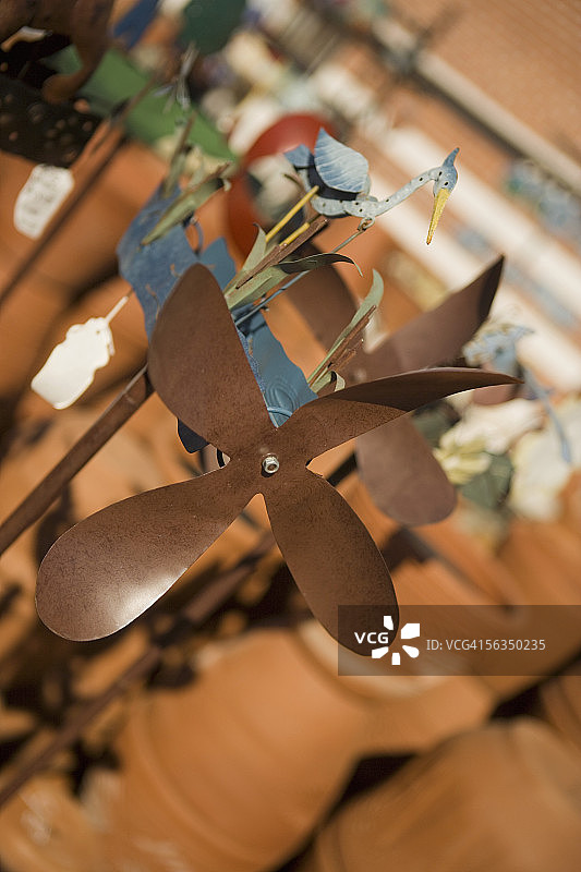 美国加利福尼亚州圣地亚哥金属风车的特写图片素材