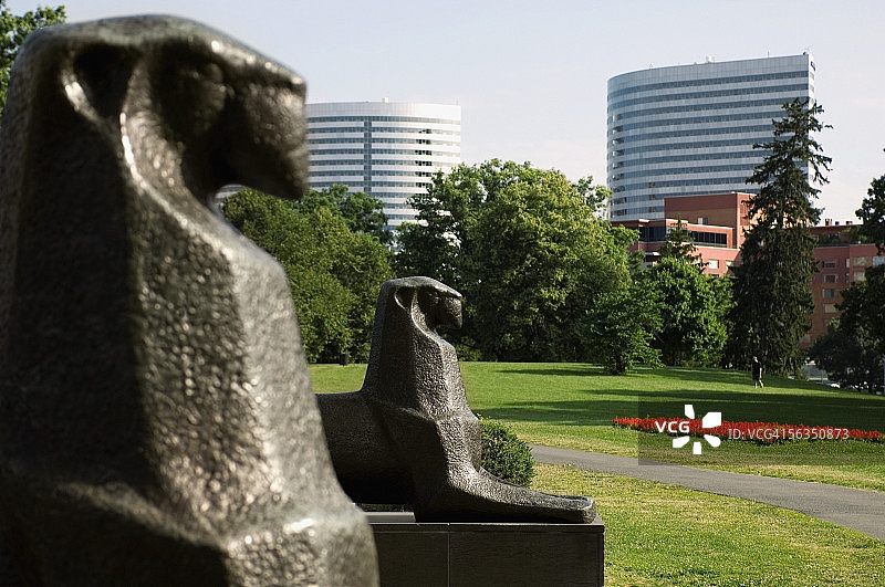 美国弗吉尼亚州阿灵顿公园雕像特写图片素材