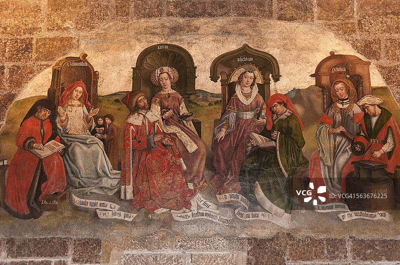 勒皮昂韦莱圣母大教堂壁画图片素材