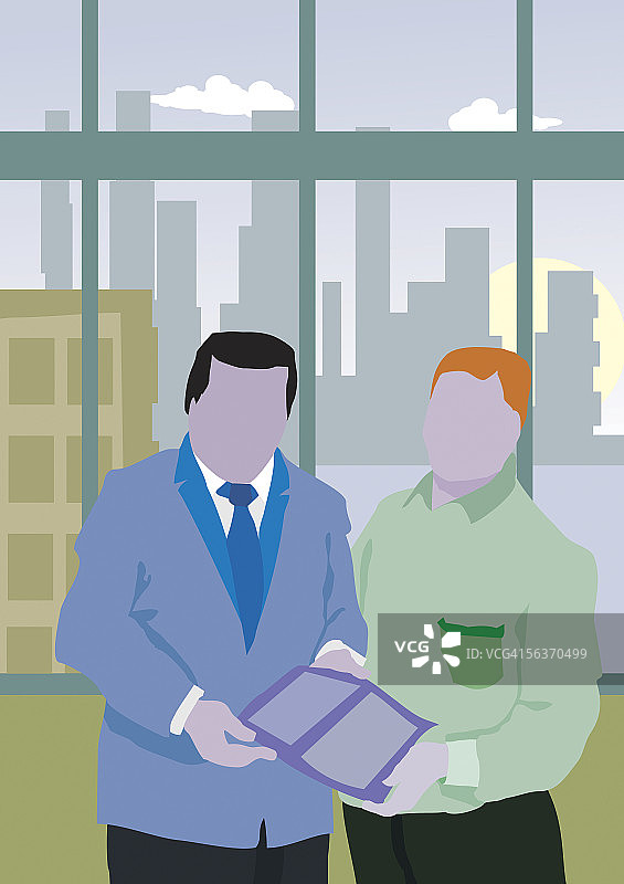 正在查看报告的两位商人图片素材