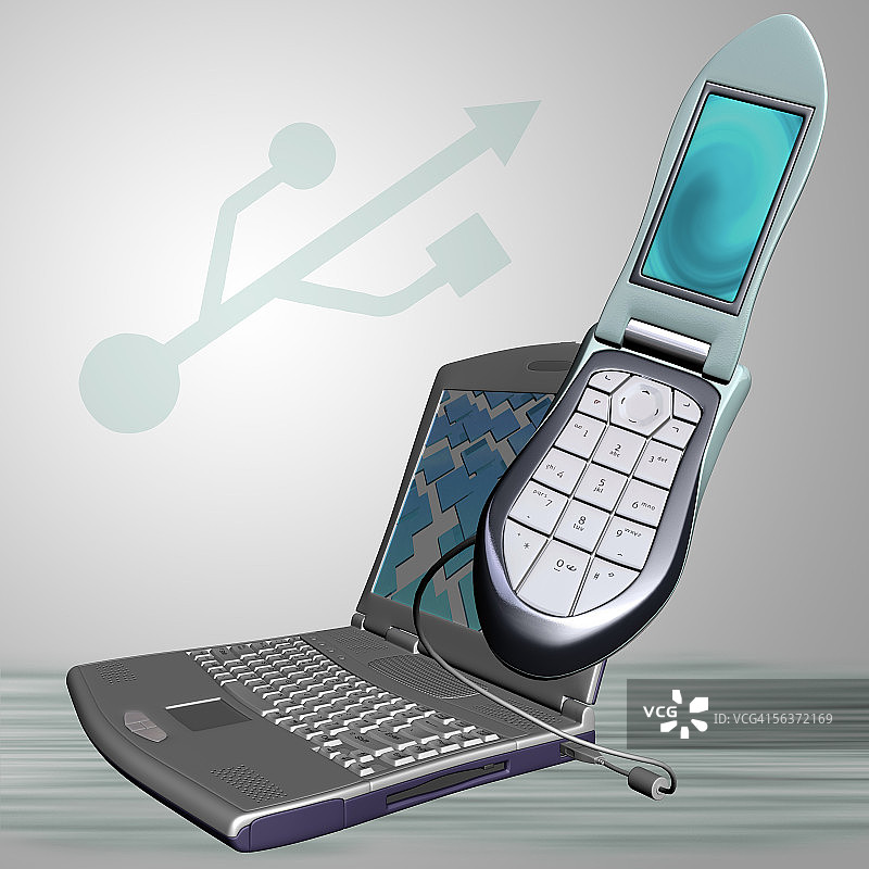 手机和笔记本电脑特写图片素材