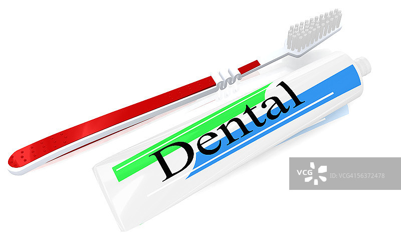 牙刷和牙膏特写图片素材