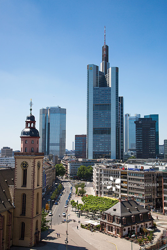 卡塔里嫩教堂、Hauptwache和德国商业银行图片素材