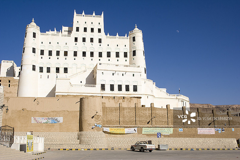 塞iyun的苏丹Al Kathiri宫殿图片素材