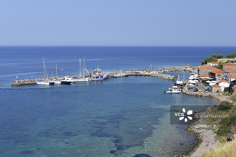 希腊莱斯沃斯岛米林沃斯港图片素材
