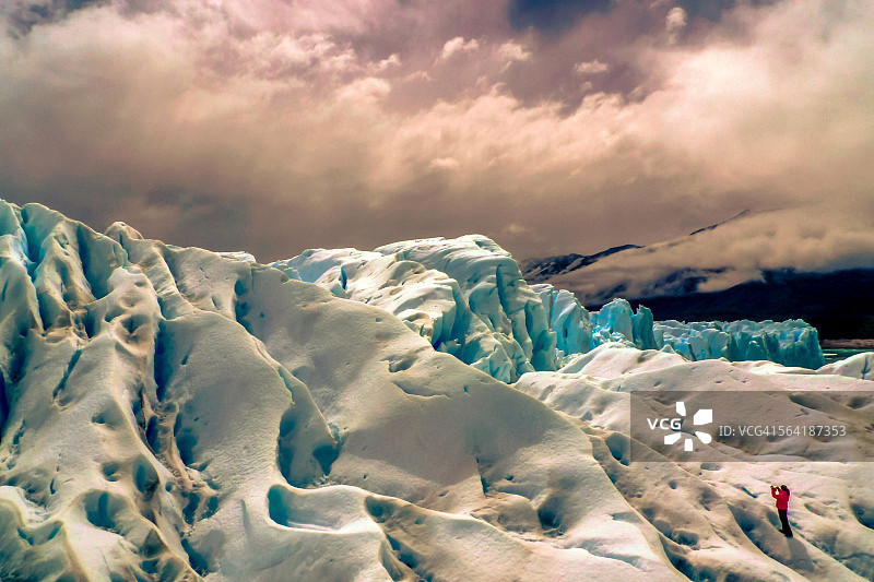 阿根廷圣克鲁斯省莫雷诺冰川图片素材