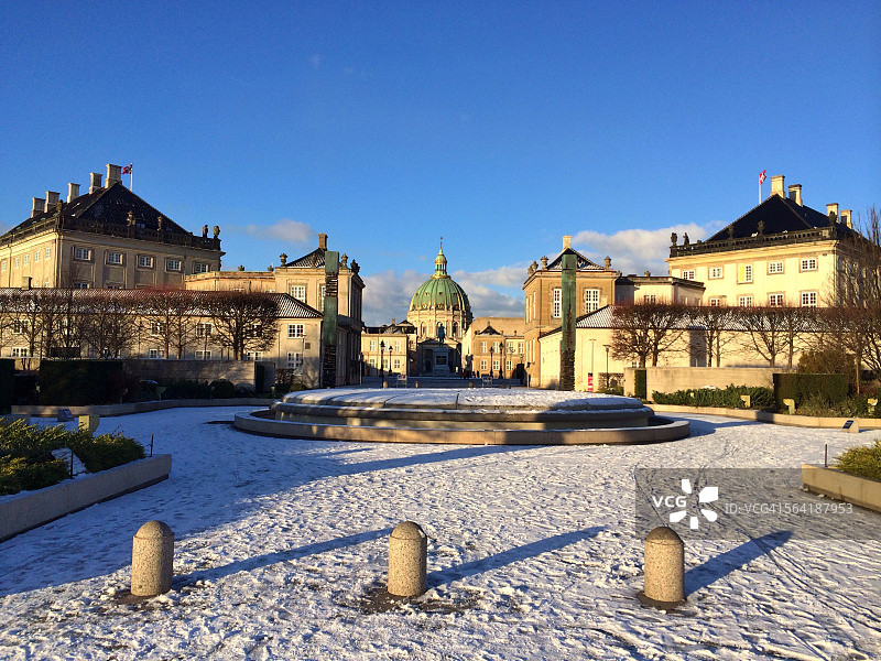 冬季的哥本哈根阿美琳堡宫图片素材