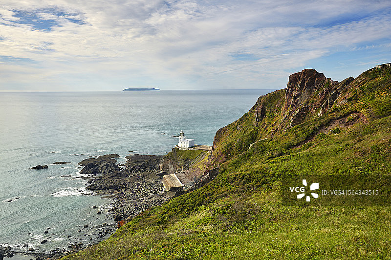 哈特兰角灯塔高空景观图片素材