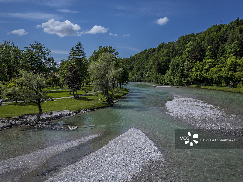 巴特特尔茨的伊萨尔河风光图片素材
