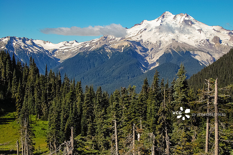 雄鹿溪山口的冰川峰图片素材
