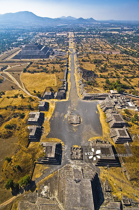 特奥蒂瓦坎鸟瞰图片素材
