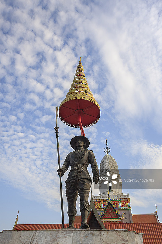 阿瑜陀耶府菩泰沙旺寺的国王纪念碑图片素材
