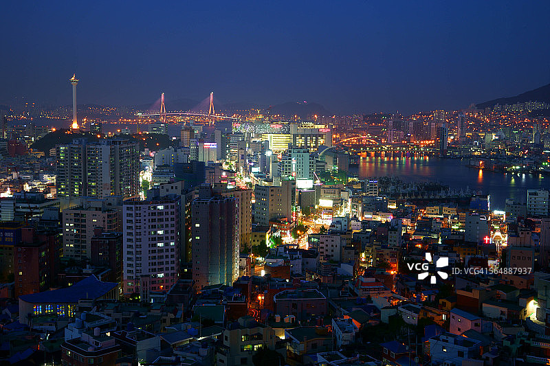 釜山市中心夜景图片素材