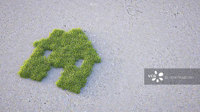 草地房屋的3D渲染图片素材