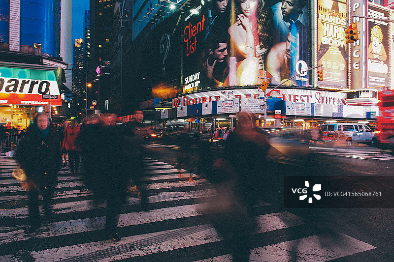 纽约时代广场夜景图片素材