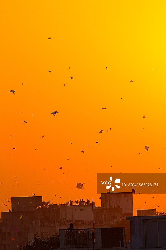 印度风筝节图片素材