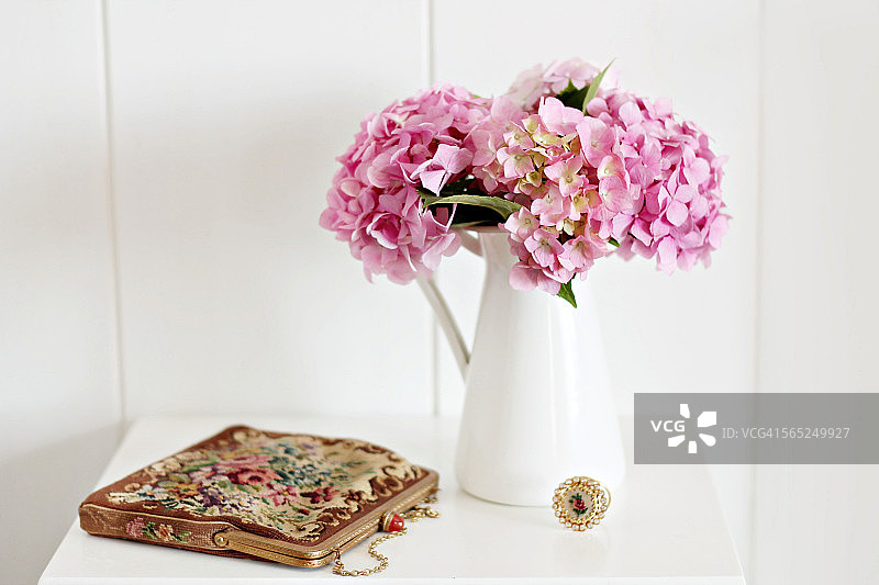 粉色绣球花图片素材