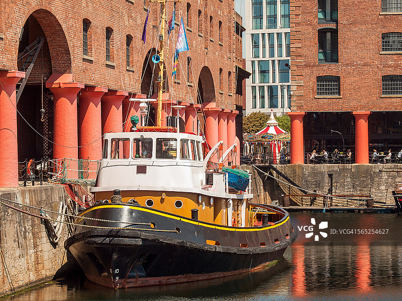 利物浦阿尔伯特码头和船只图片素材