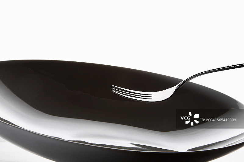 叉子和空盘子图片素材