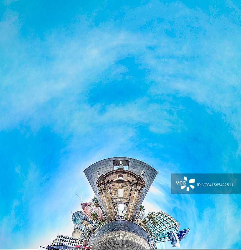 蒙得维的亚城市之门180度景观图片素材