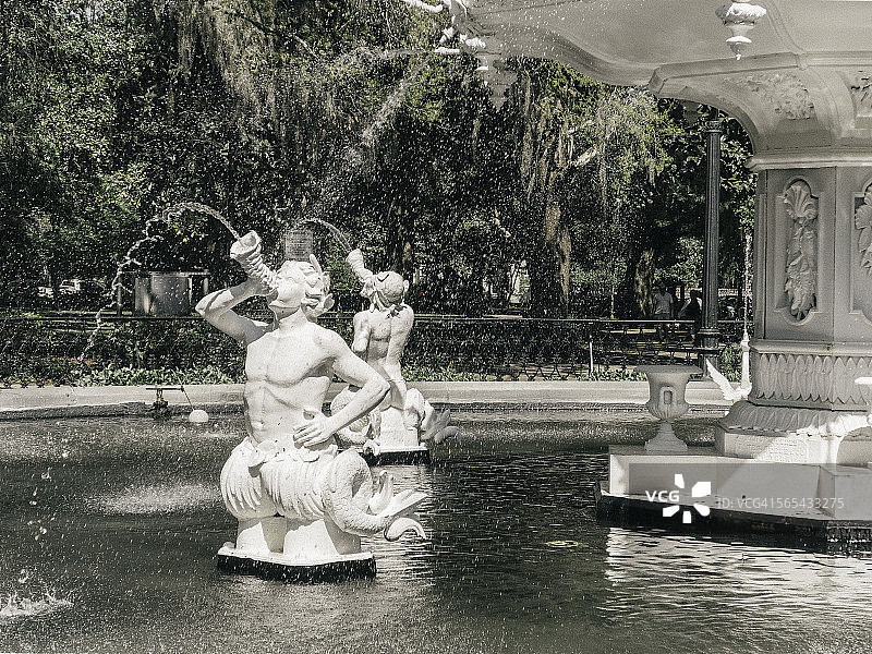 萨凡纳福赛斯公园喷泉图片素材