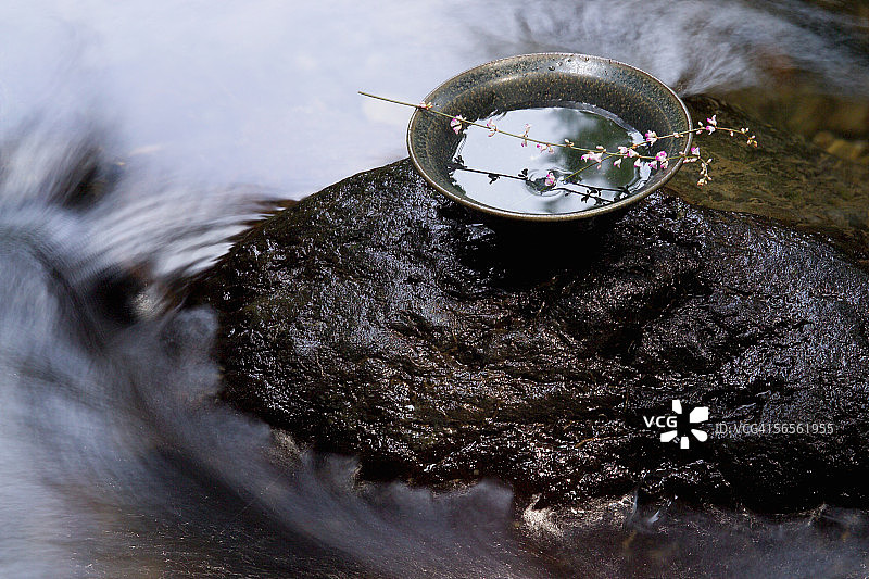 茶杯上的花朵图片素材