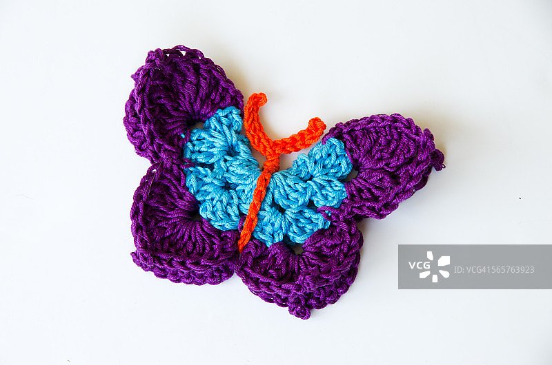 手工原创钩针蝴蝶图案图片素材