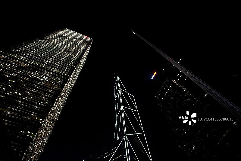 香港中国银行大厦和长江中心金融区图片素材