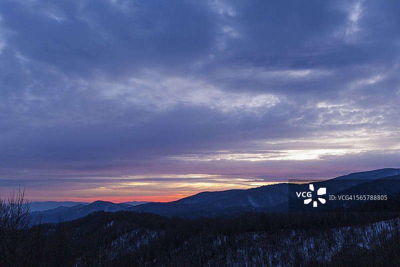 斯莫基斯地区的日落图片素材