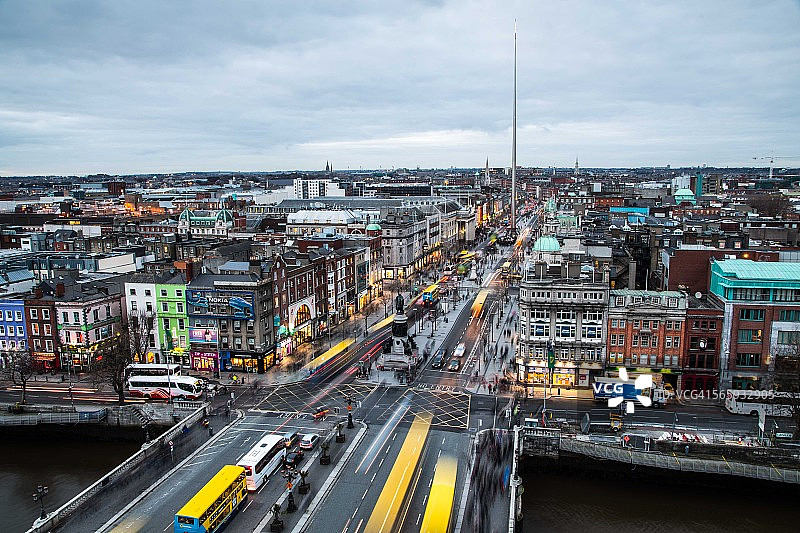 都柏林奥康内尔街观景点图片素材