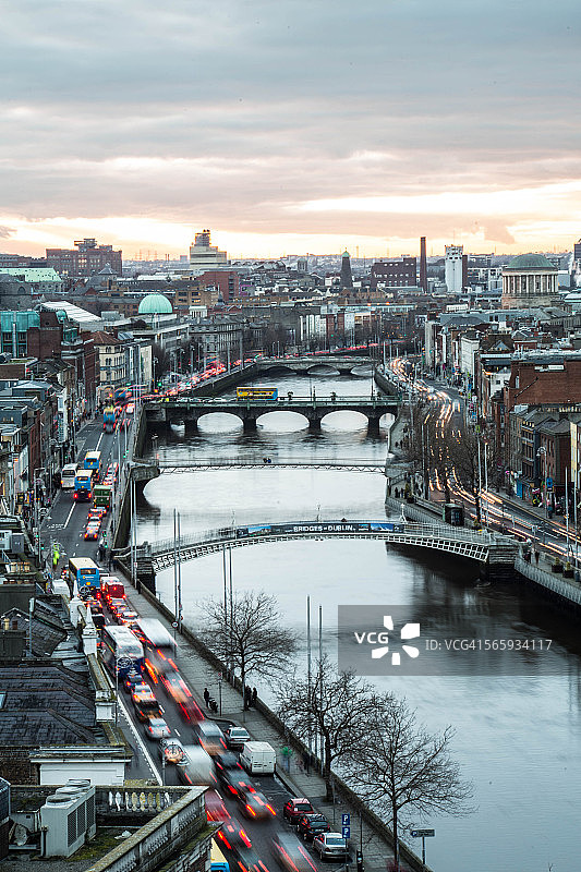 都柏林城市码头景色图片素材