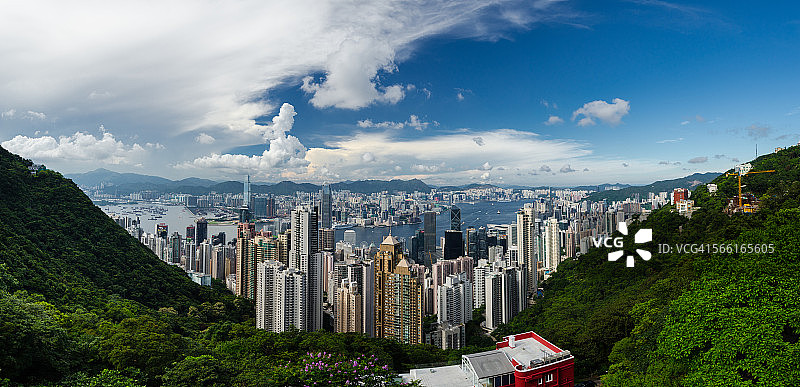 香港城市从山顶看到的建筑图片素材