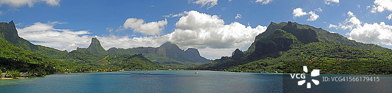 茉莉雅岛库克湾全景图片素材