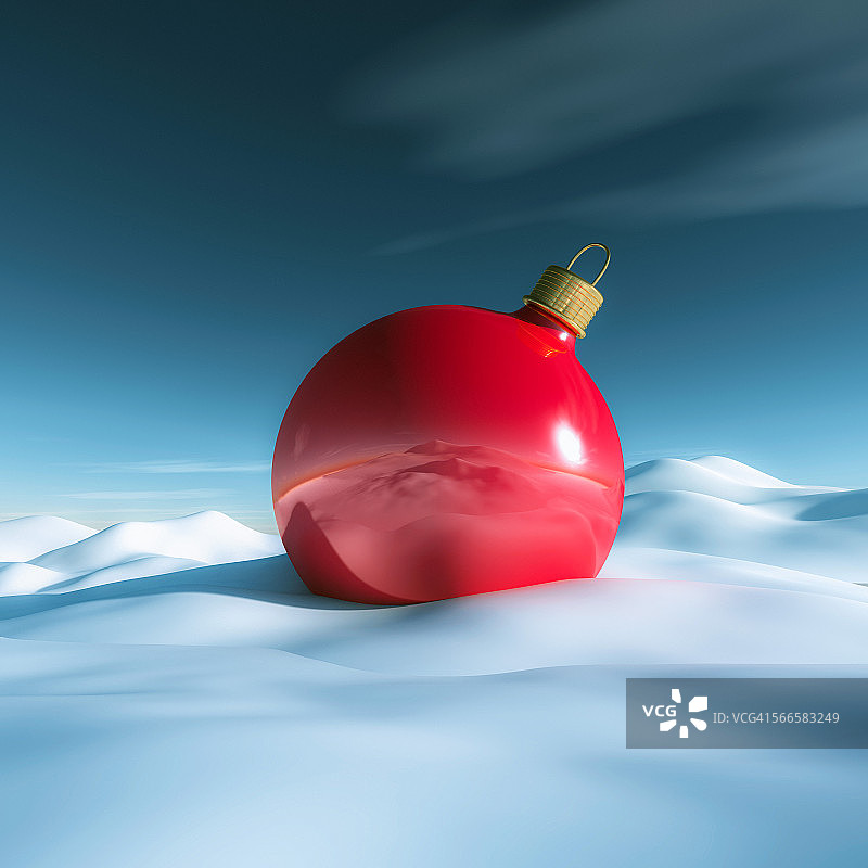 雪地里的圣诞饰品图片素材