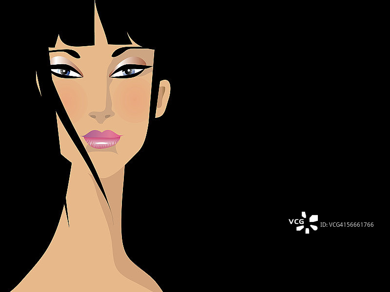 一个年轻女子的肖像图片素材