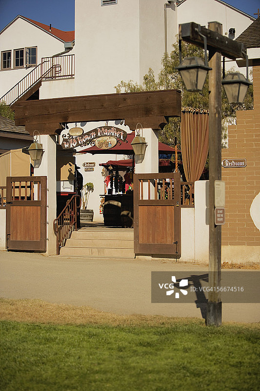 美国加利福尼亚州圣地亚哥老城市场入口外墙图片素材