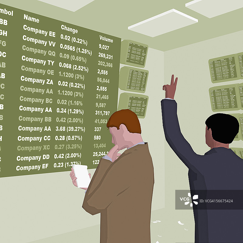 两位在证券交易所的商人图片素材