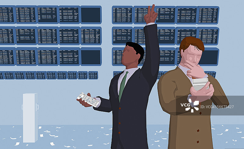 两位在证券交易所的商人图片素材