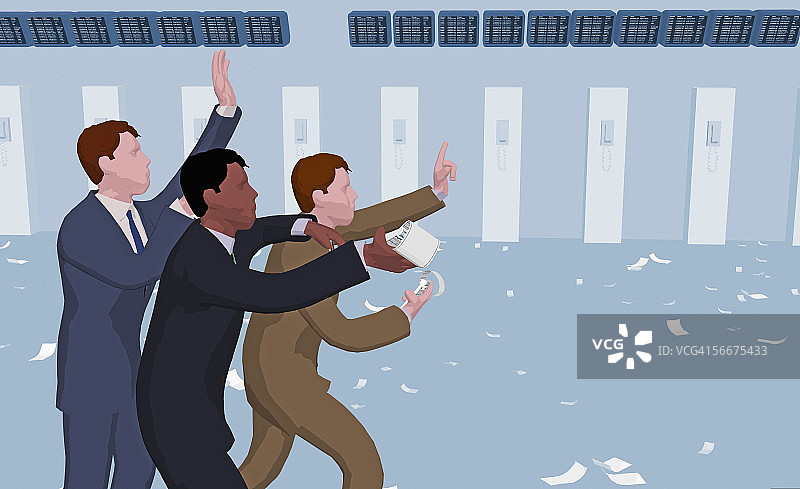 证券交易所里的三位商人图片素材