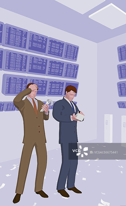两位在证券交易所的商人图片素材