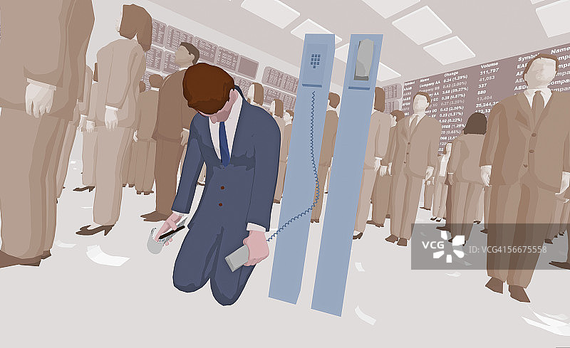 在证券交易所的一群商业主管图片素材