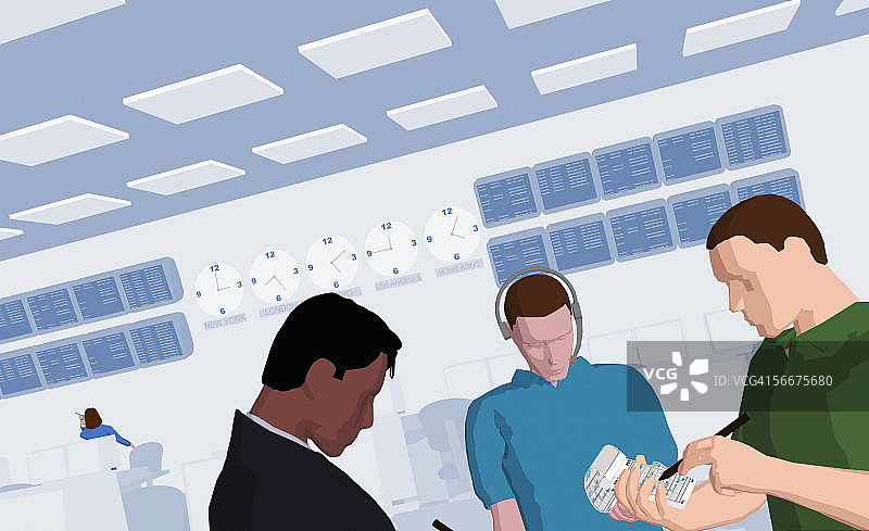 在证券交易所工作的商人图片素材