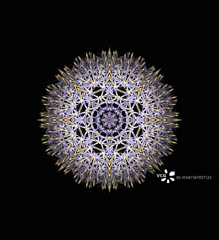 蓝刺头曼陀罗图片素材