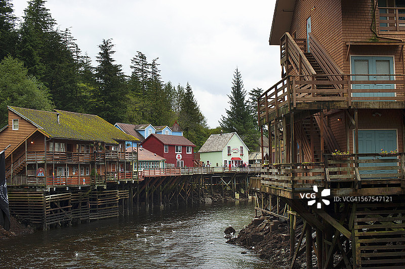 阿拉斯加州凯奇坎小溪街图片素材