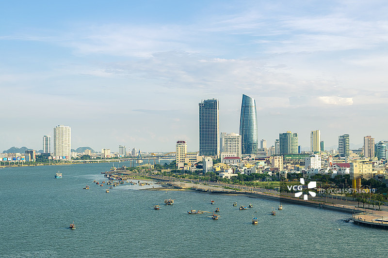 岘港城市景观航拍图片素材