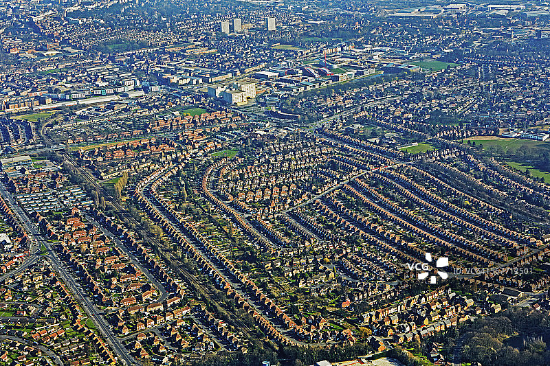 诺丁汉梅多斯郊区鸟瞰图片素材