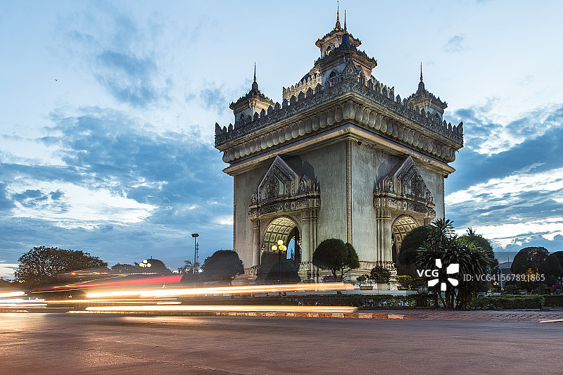 老挝万象凯旋门图片素材