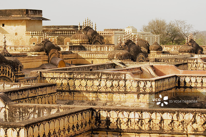 斋浦尔那哈加尔堡高角度景观，印度拉贾斯坦邦图片素材